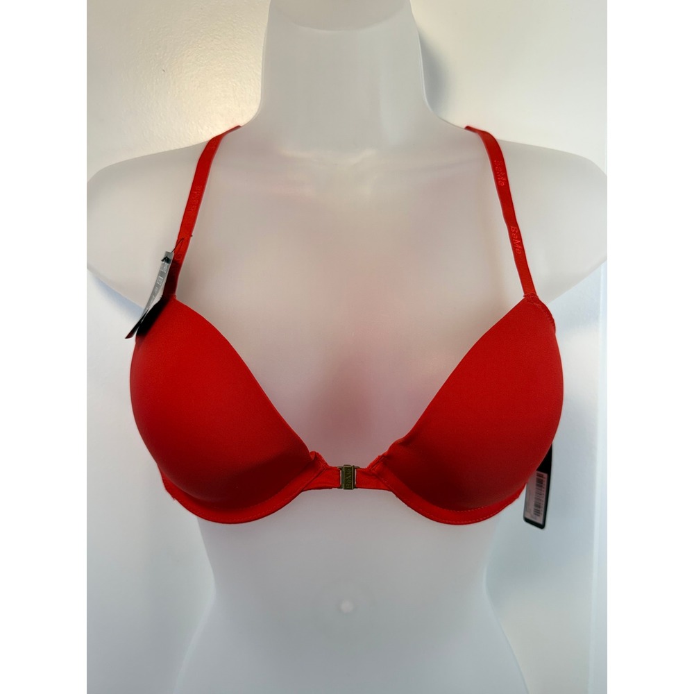NWT‎ BeMe New York Red Racerback Front Clasp Lace Back Bra 36B Smooth Intimates